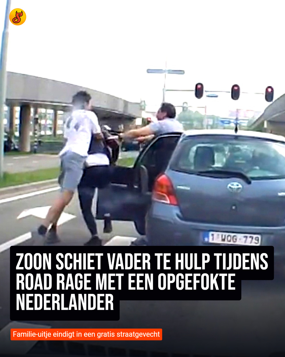 Zoon schiet vader te hulp tijdens road rage met een opgefokte Nederlander