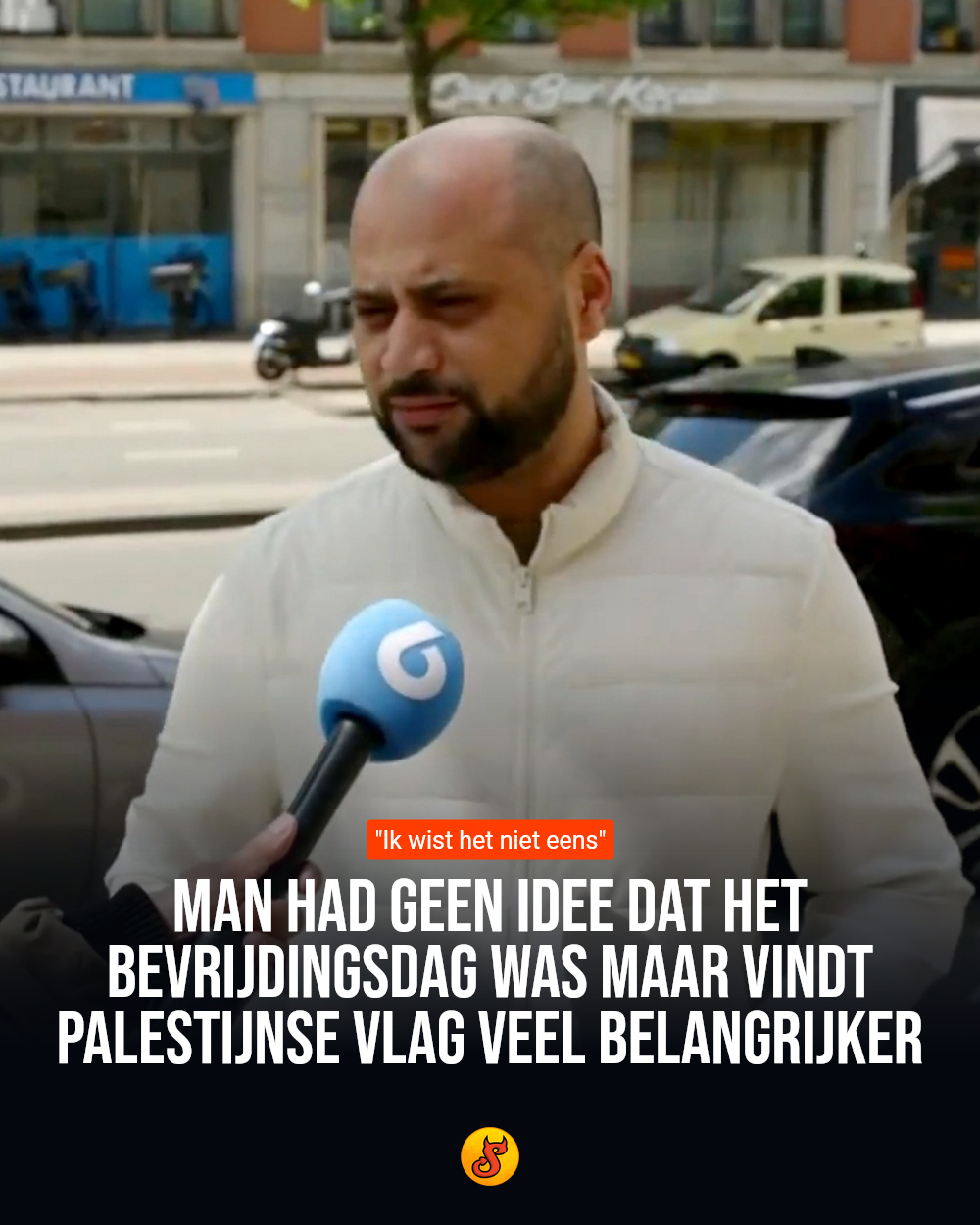 Man had geen idee dat het Bevrijdingsdag was maar vindt Palestijnse vlag veel belangrijker