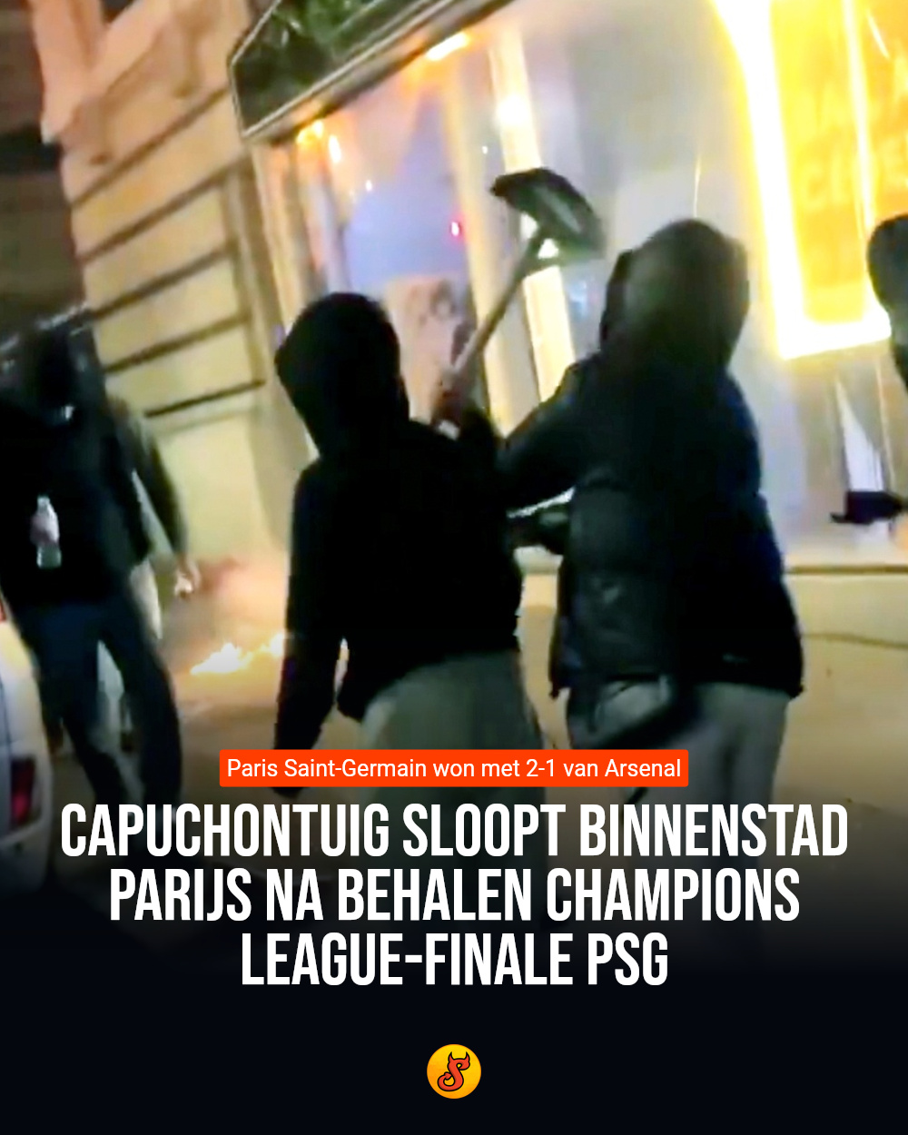 Capuchontuig sloopt binnenstad Parijs na behalen Champions League-finale PSG