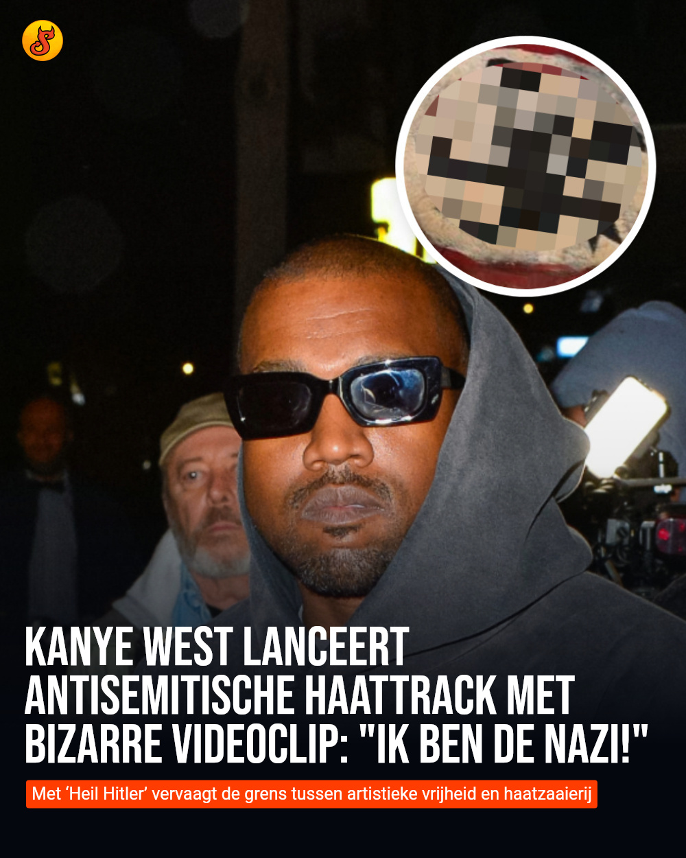 Kanye West lanceert antisemitische haattrack met bizarre videoclip: "Ik ben de nazi!"
