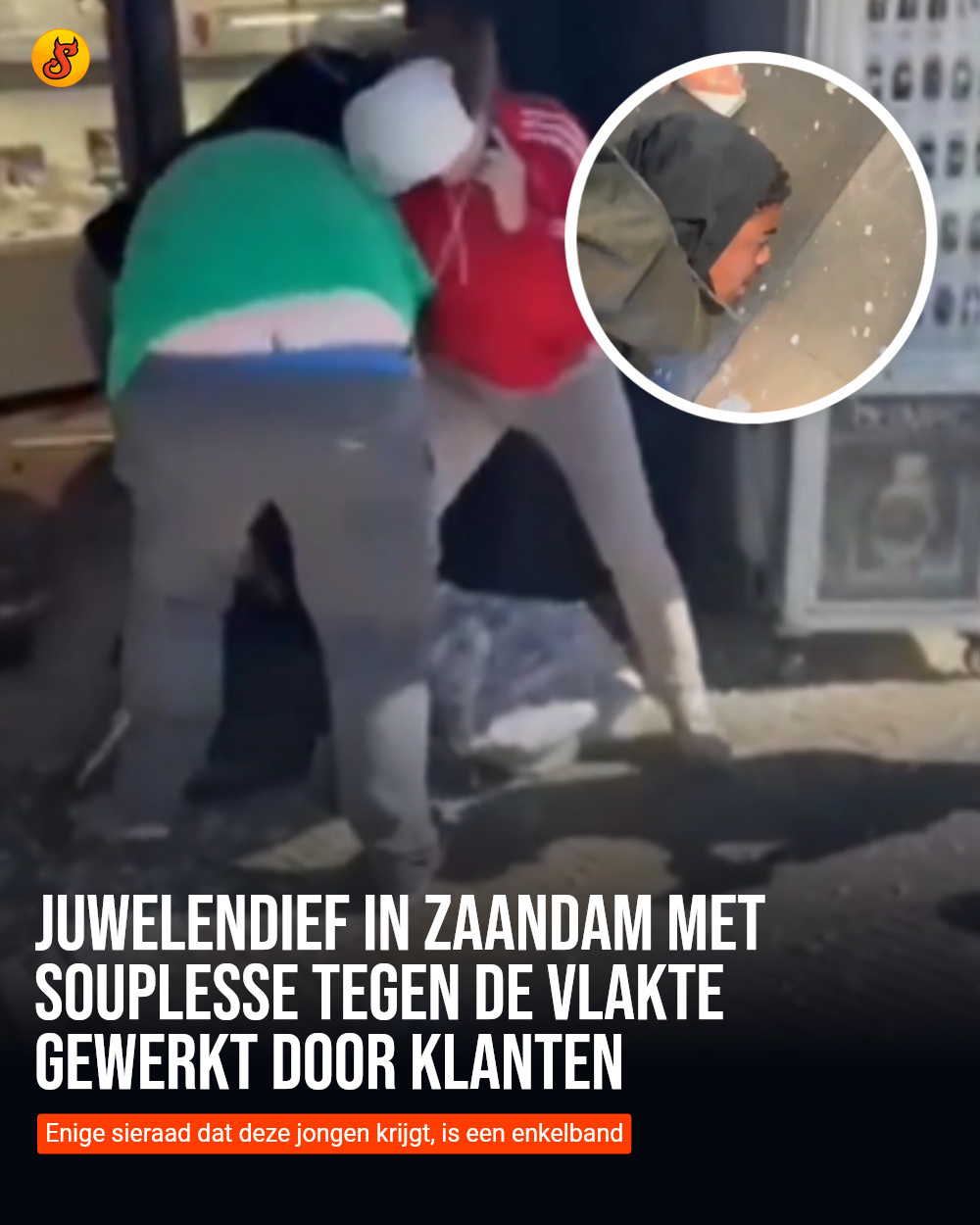 Juwelendief in Zaandam met souplesse tegen de vlakte gewerkt door klanten