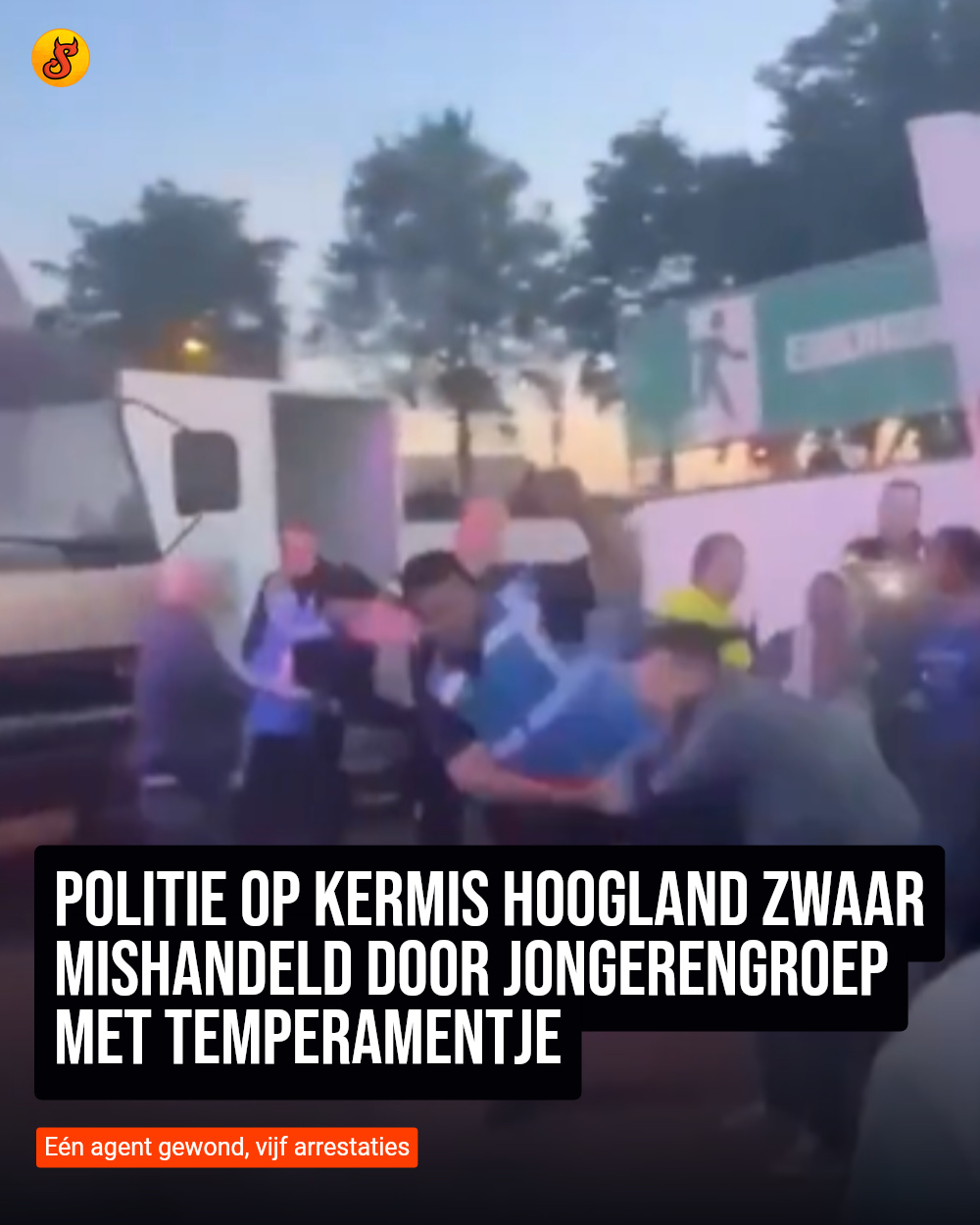 Politie op kermis Hoogland zwaar mishandeld door jongerengroep met temperamentje