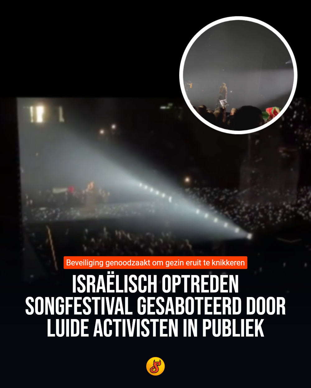 Israëlisch optreden Songfestival gesaboteerd door luide activisten in publiek
