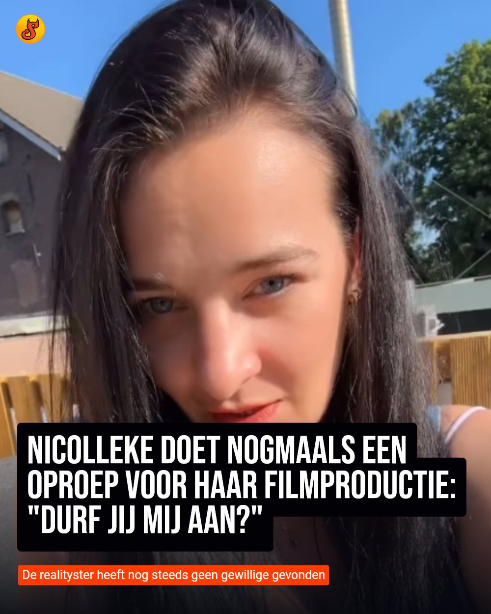 Nicolleke doet nogmaals een oproep voor haar filmproductie: "Durf jij mij aan?"
