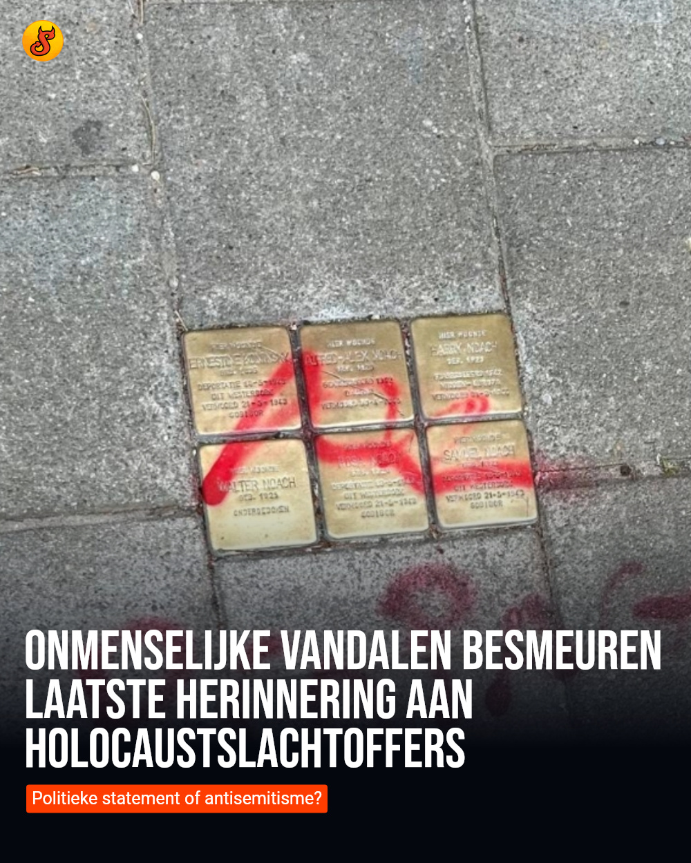 Onmenselijke vandalen besmeuren laatste herinnering aan Holocaustslachtoffers
