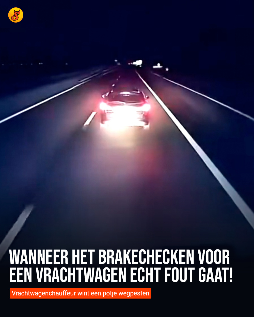 Wanneer het brakechecken voor een vrachtwagen ECHT FOUT gaat!