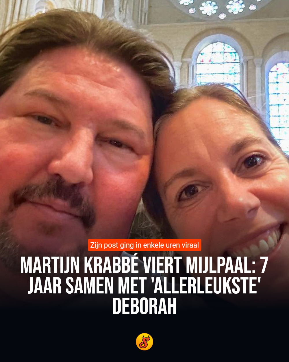 Martijn Krabbé viert mijlpaal: 7 jaar samen met 'allerleukste' Deborah