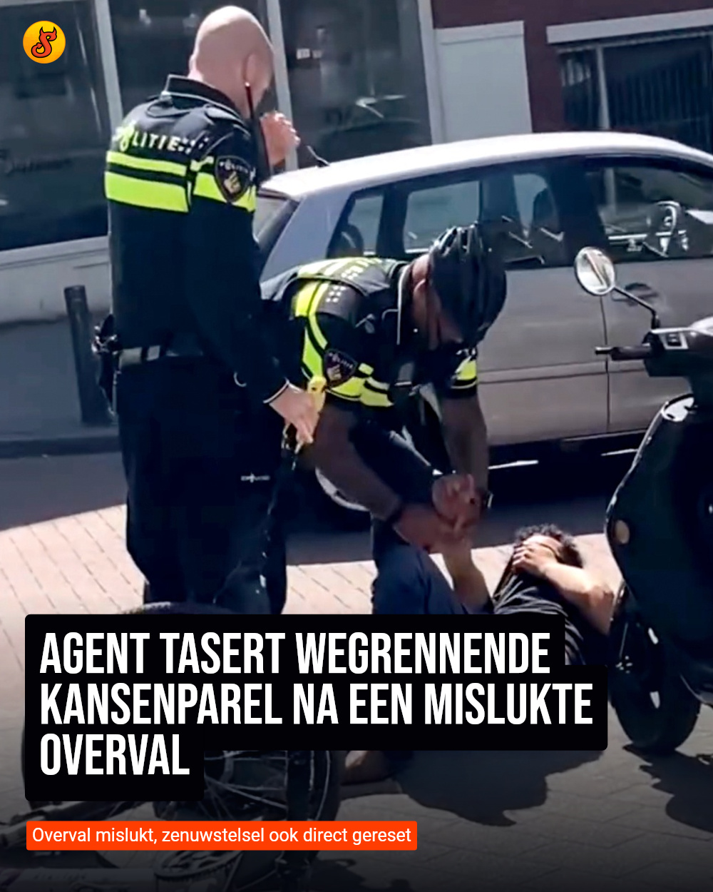 Agent tasert wegrennende kansenparel na een mislukte overval