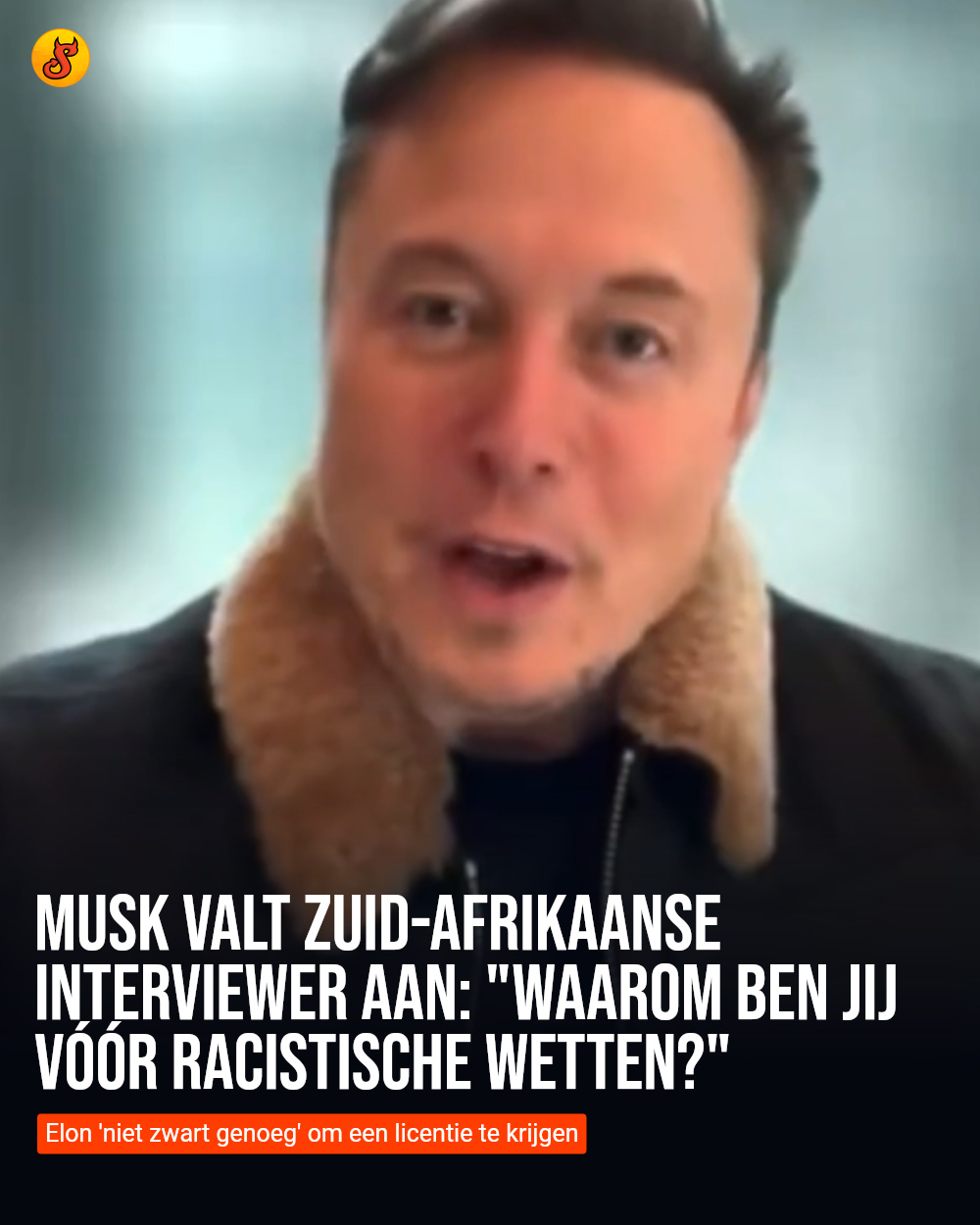 Musk valt Zuid-Afrikaanse interviewer aan: "Waarom ben jij vóór racistische wetten?"