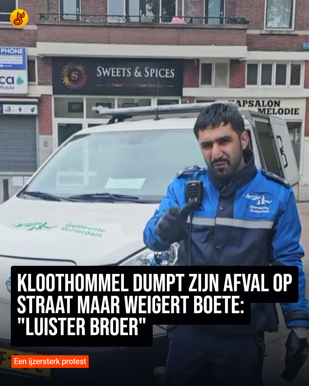 Kloothommel dumpt zijn afval op straat maar weigert boete: "Luister broer"