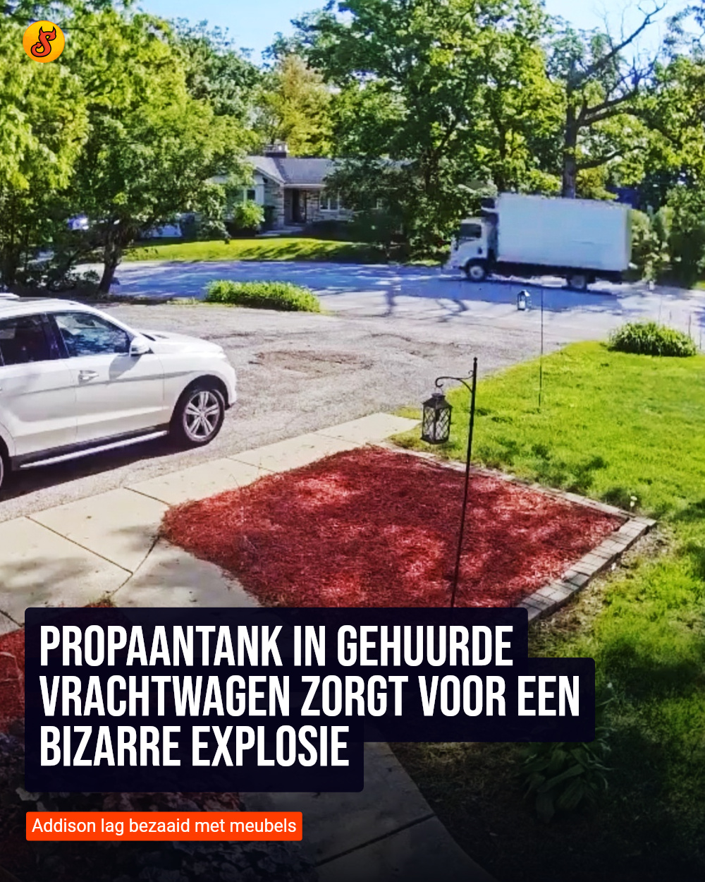Propaantank in gehuurde vrachtwagen zorgt voor een bizarre explosie