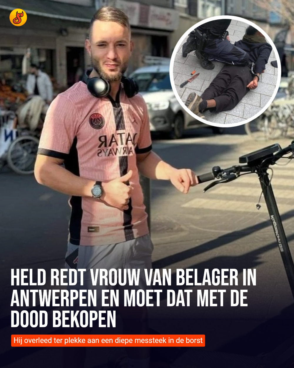 Held redt vrouw van belager in Antwerpen en moet dat met de dood bekopen