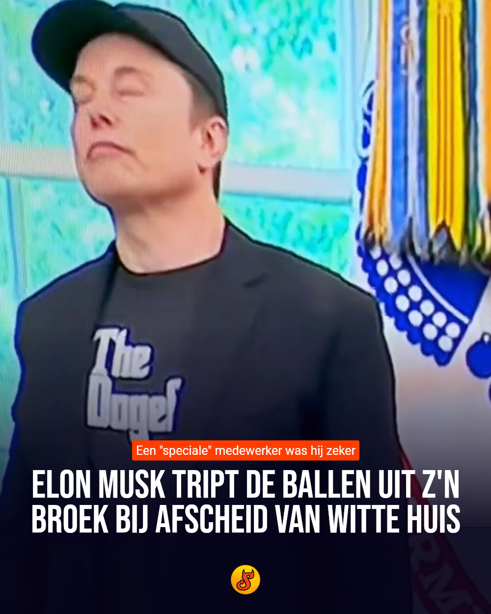 Elon Musk tript de ballen uit z'n broek bij afscheid van Witte Huis