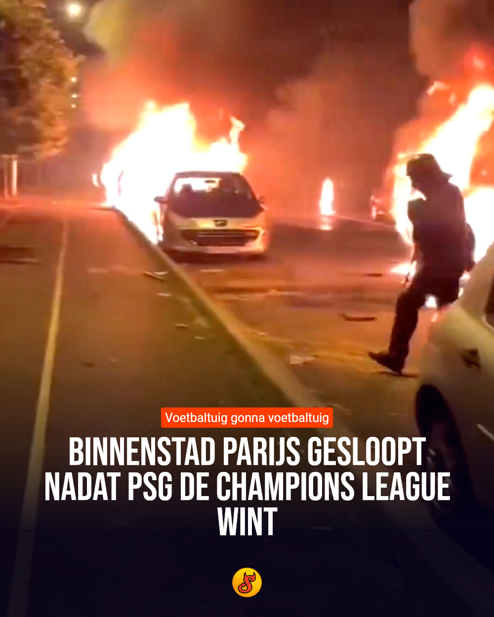 Binnenstad Parijs gesloopt nadat PSG de Champions League wint