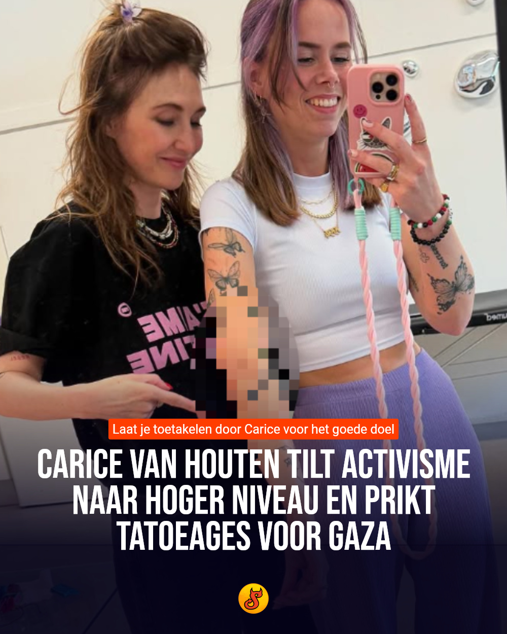 Carice van Houten tilt activisme naar hoger niveau en prikt tatoeages voor Gaza