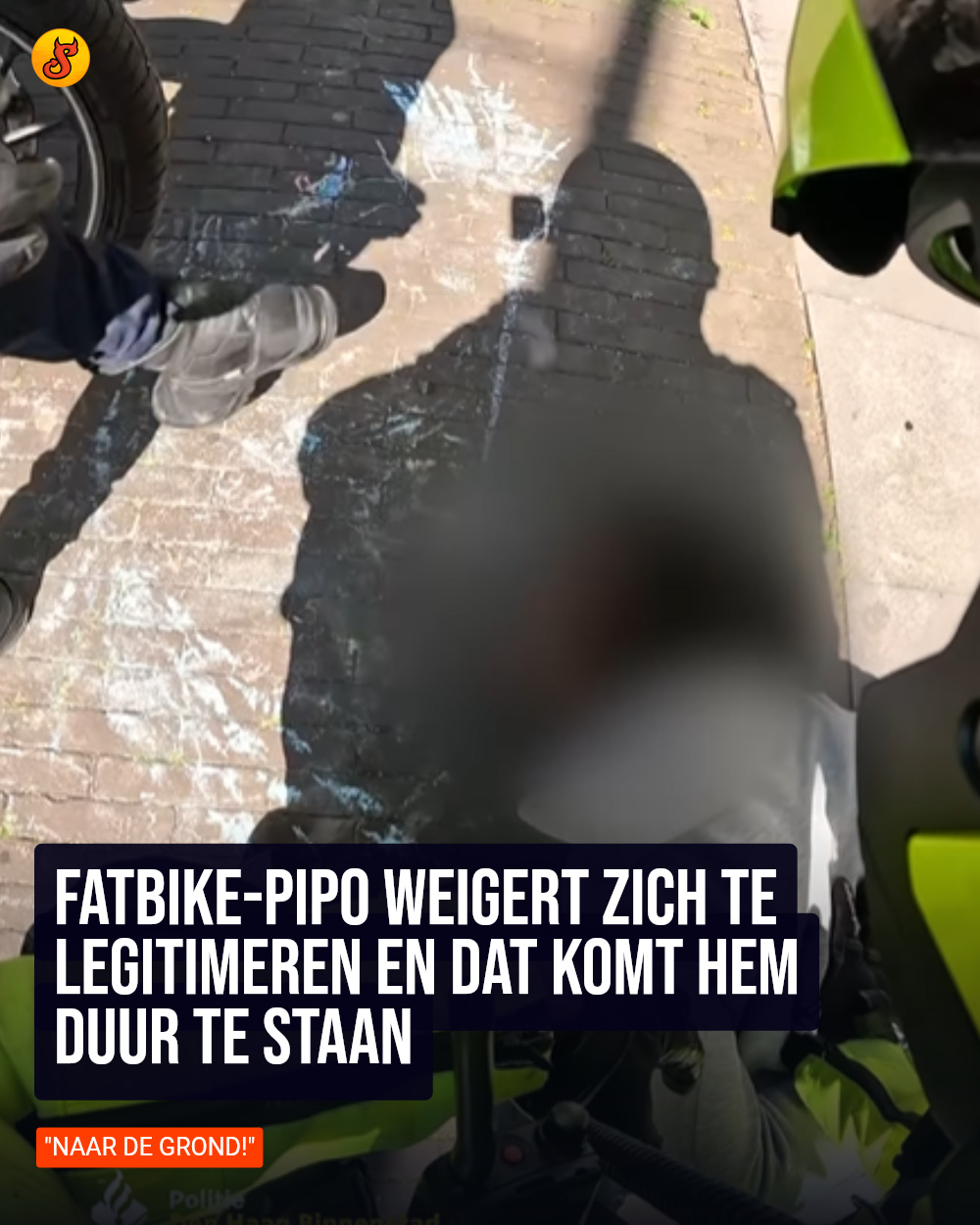 Fatbike-pipo weigert zich te legitimeren en dat komt hem duur te staan