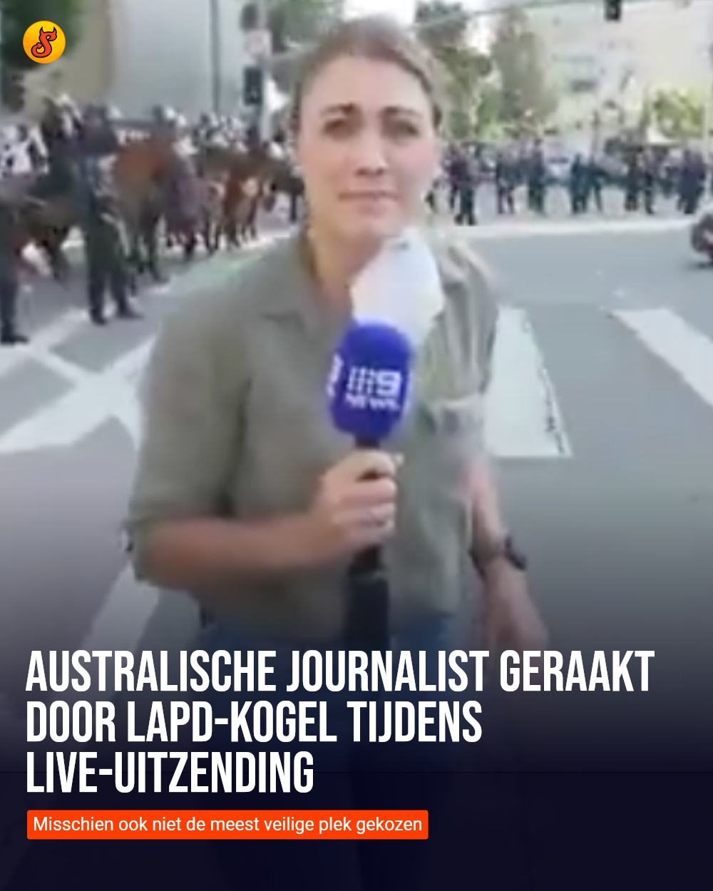 Australische journalist geraakt door LAPD-kogel tijdens live-uitzending