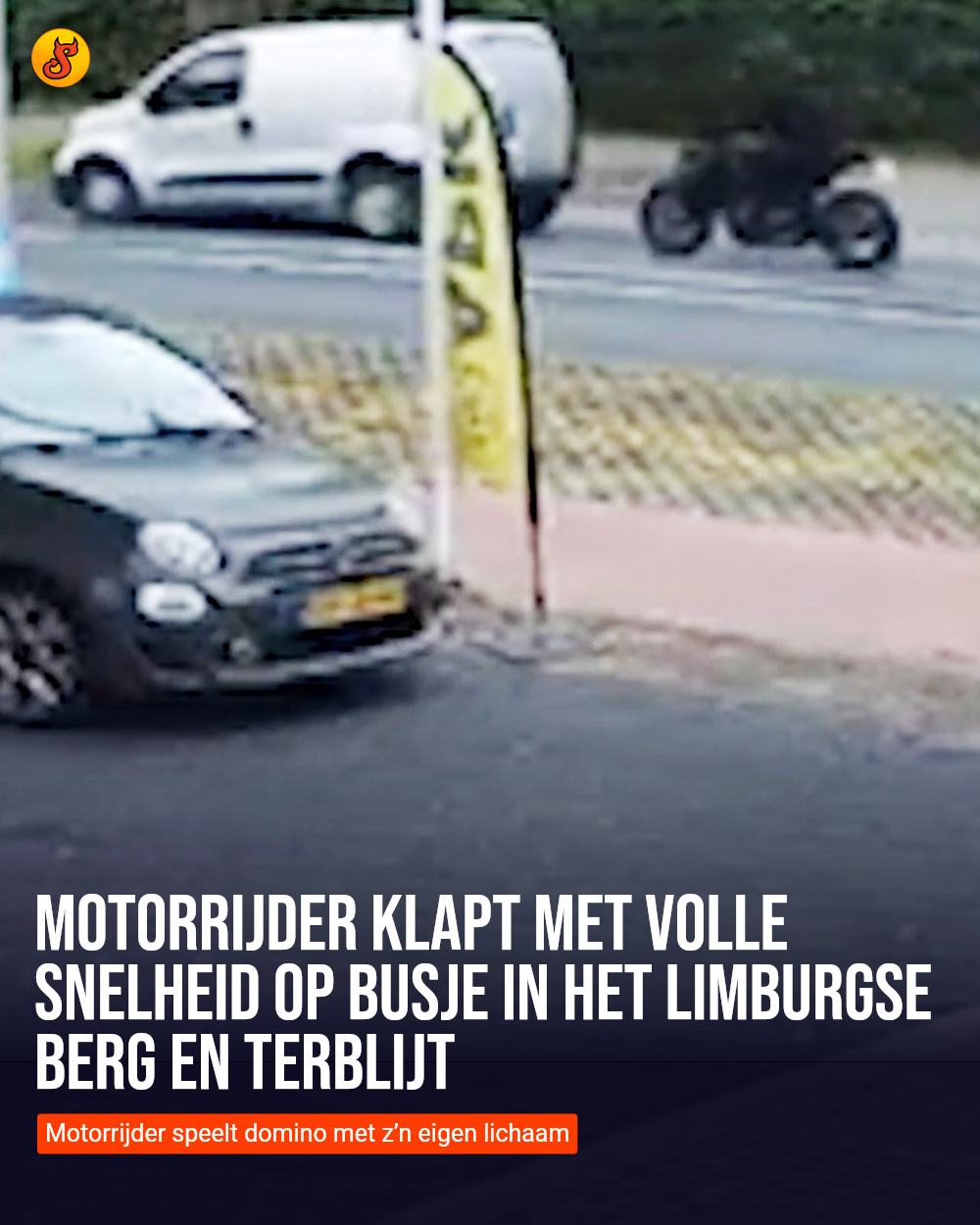 Motorrijder klapt met volle snelheid op busje in het Limburgse Berg en Terblijt