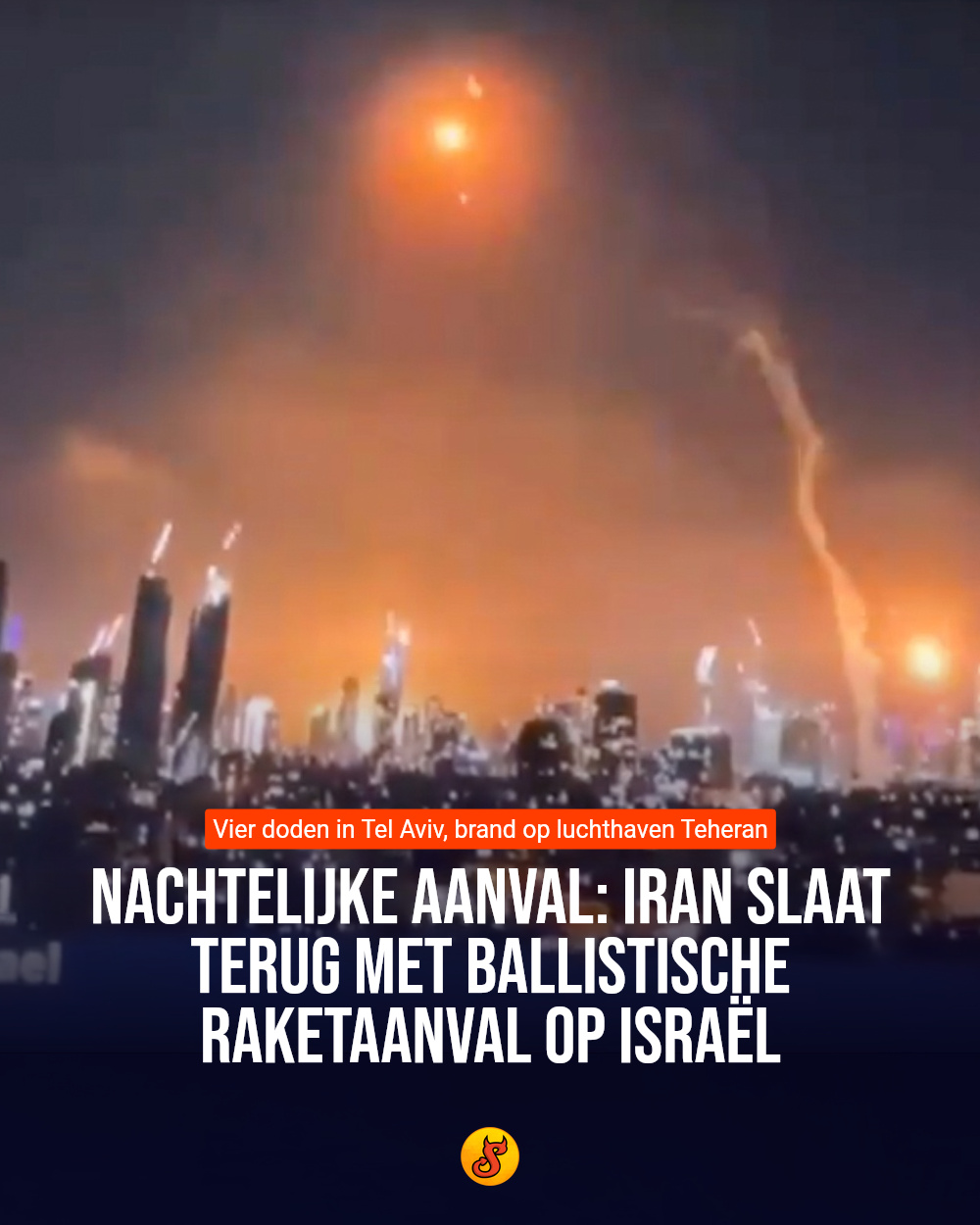 Nachtelijke aanval: Iran slaat terug met ballistische raketaanval op Israël