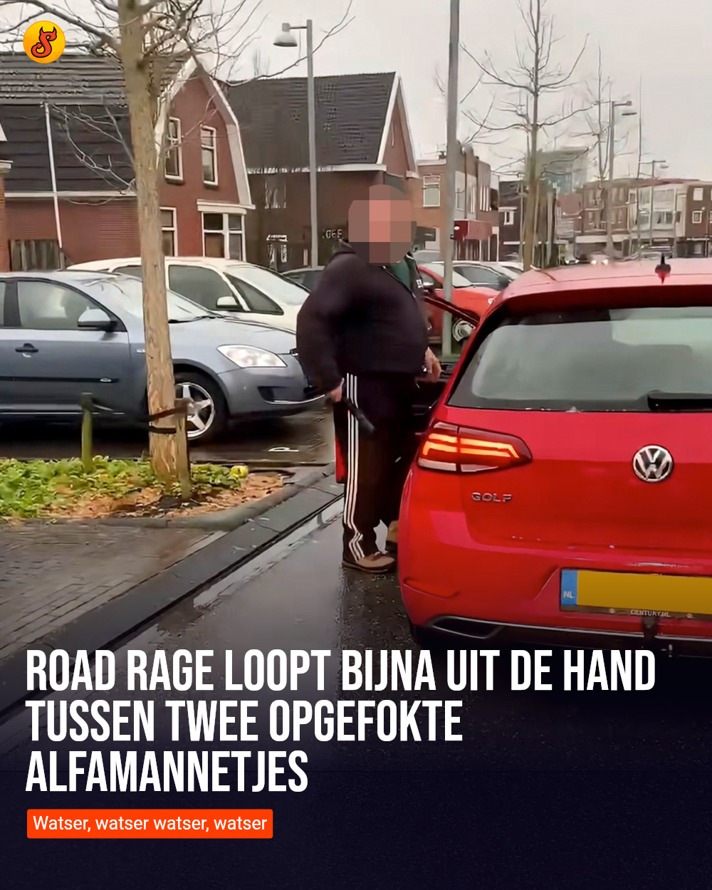 Road rage loopt bijna uit de hand tussen twee opgefokte alfamannetjes