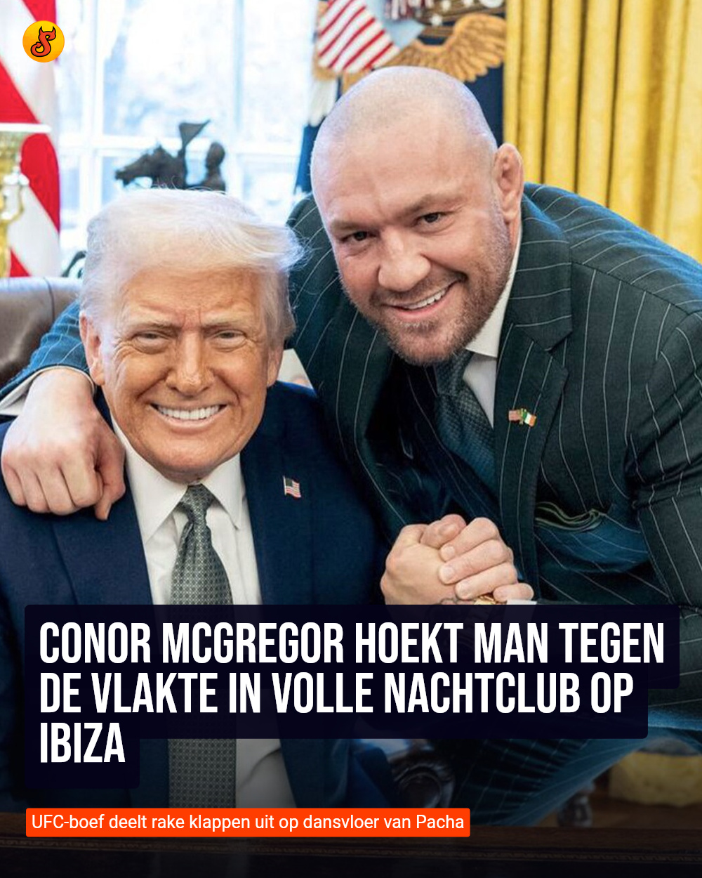 Conor McGregor hoekt man tegen de vlakte in volle nachtclub op Ibiza