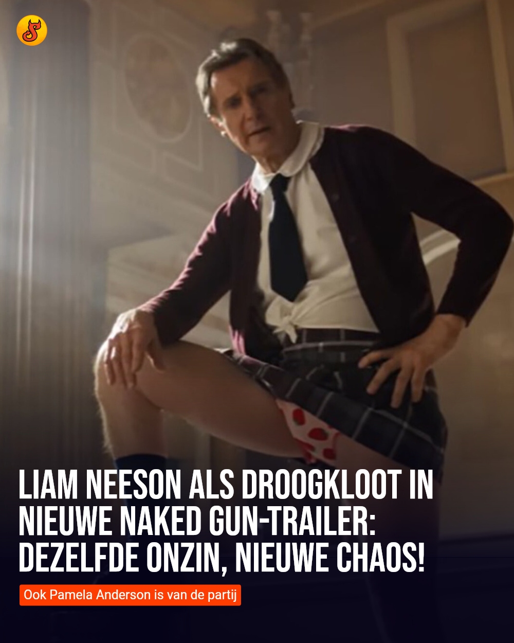 Liam Neeson als droogkloot in nieuwe Naked Gun-trailer: dezelfde onzin, nieuwe chaos!