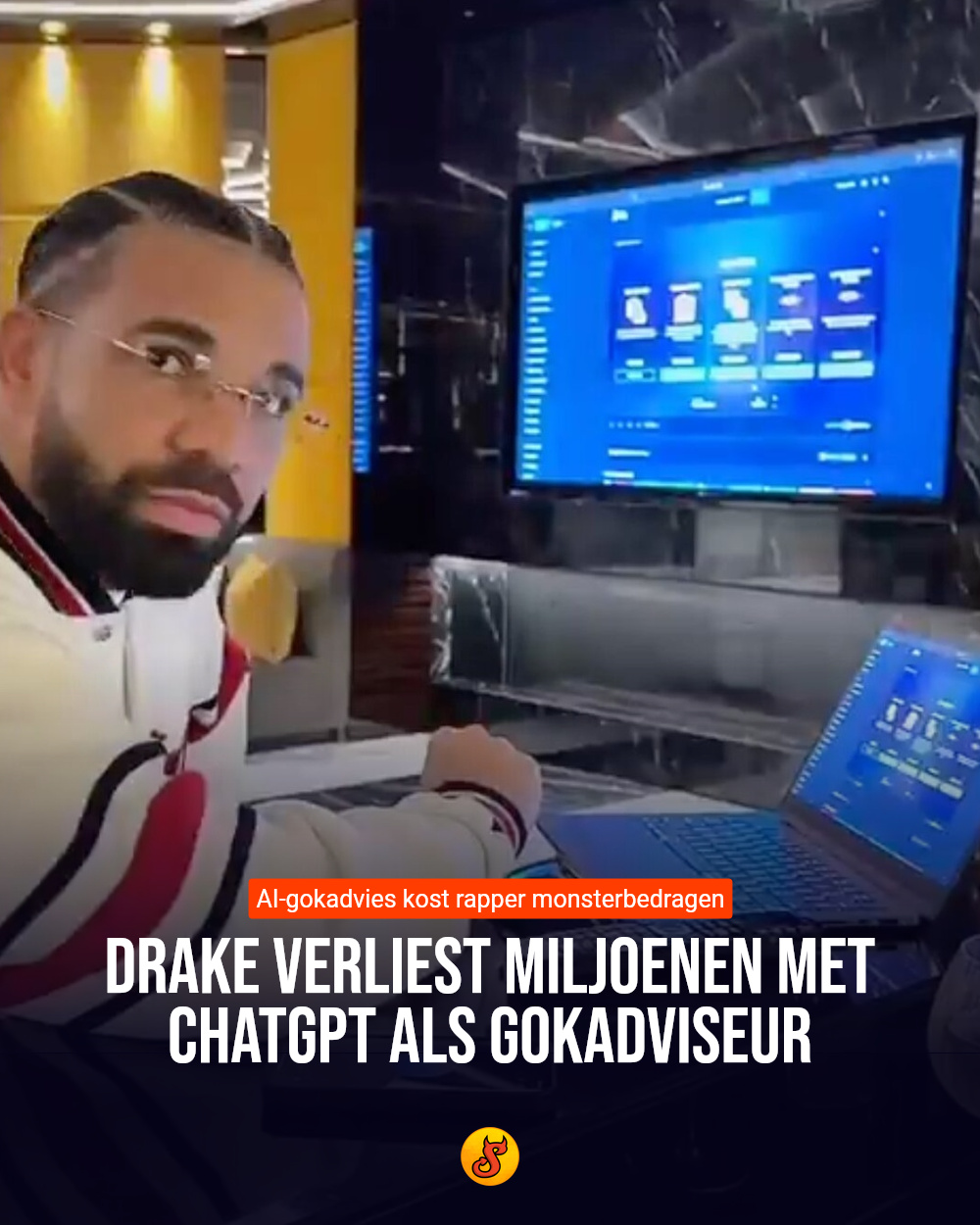 Drake verliest miljoenen met ChatGPT als gokadviseur