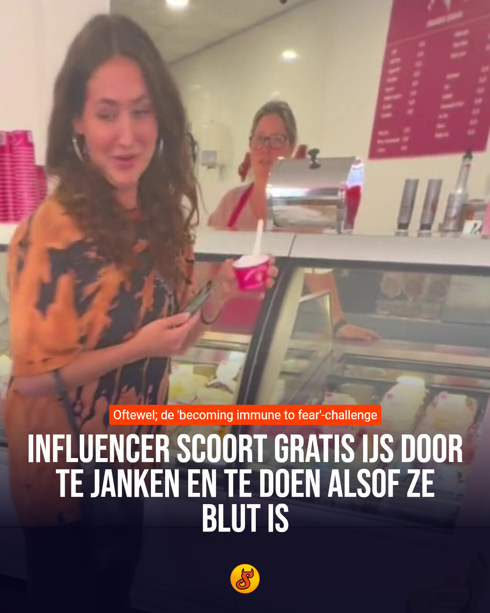 Influencer scoort gratis ijs door te janken en te doen alsof ze blut is