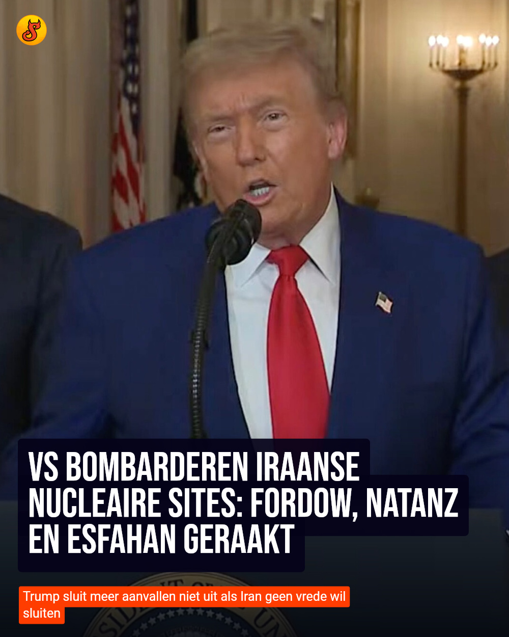 VS bombarderen Iraanse nucleaire sites: Fordow, Natanz en Esfahan geraakt