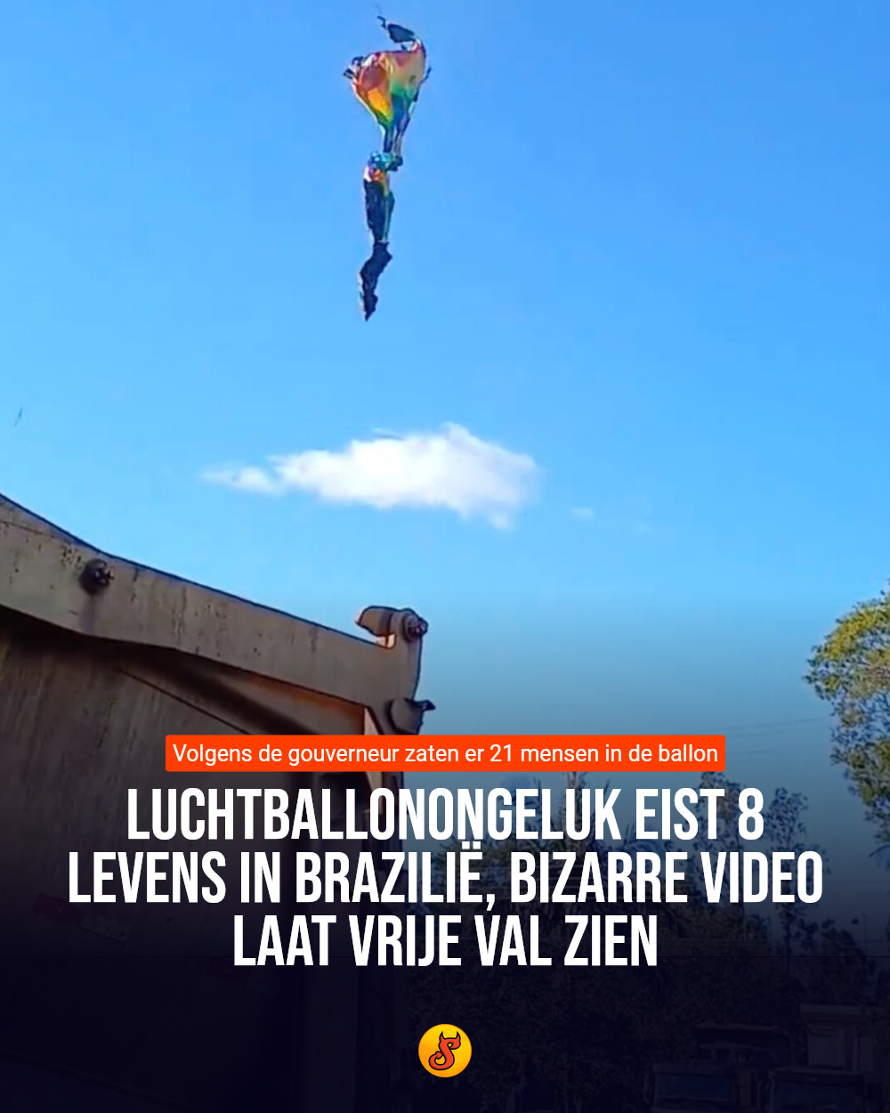 Luchtballonongeluk eist 8 levens in Brazilië, bizarre video laat vrije val zien