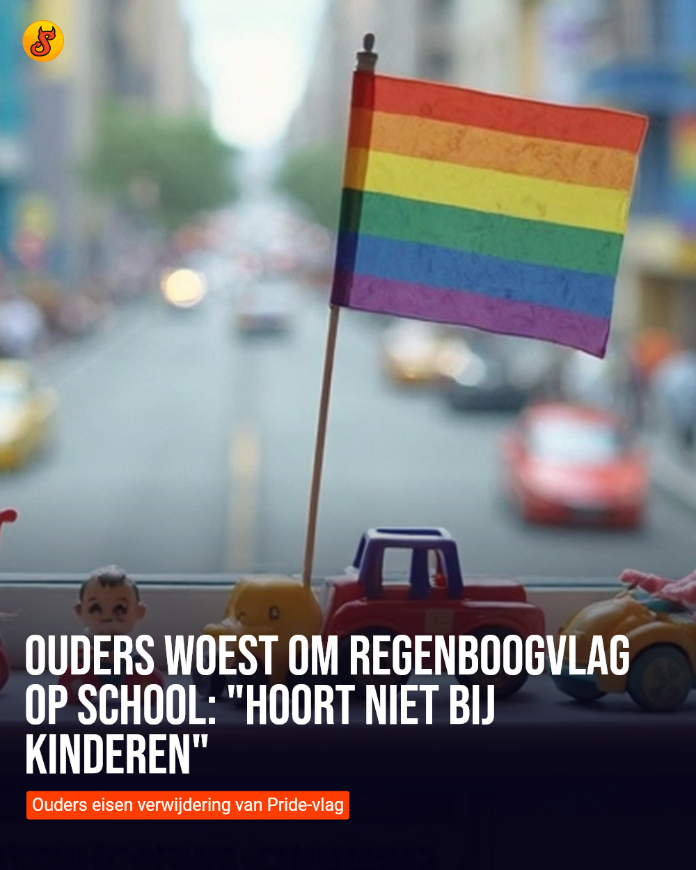 Ouders woest om regenboogvlag op school: "Hoort niet bij kinderen"