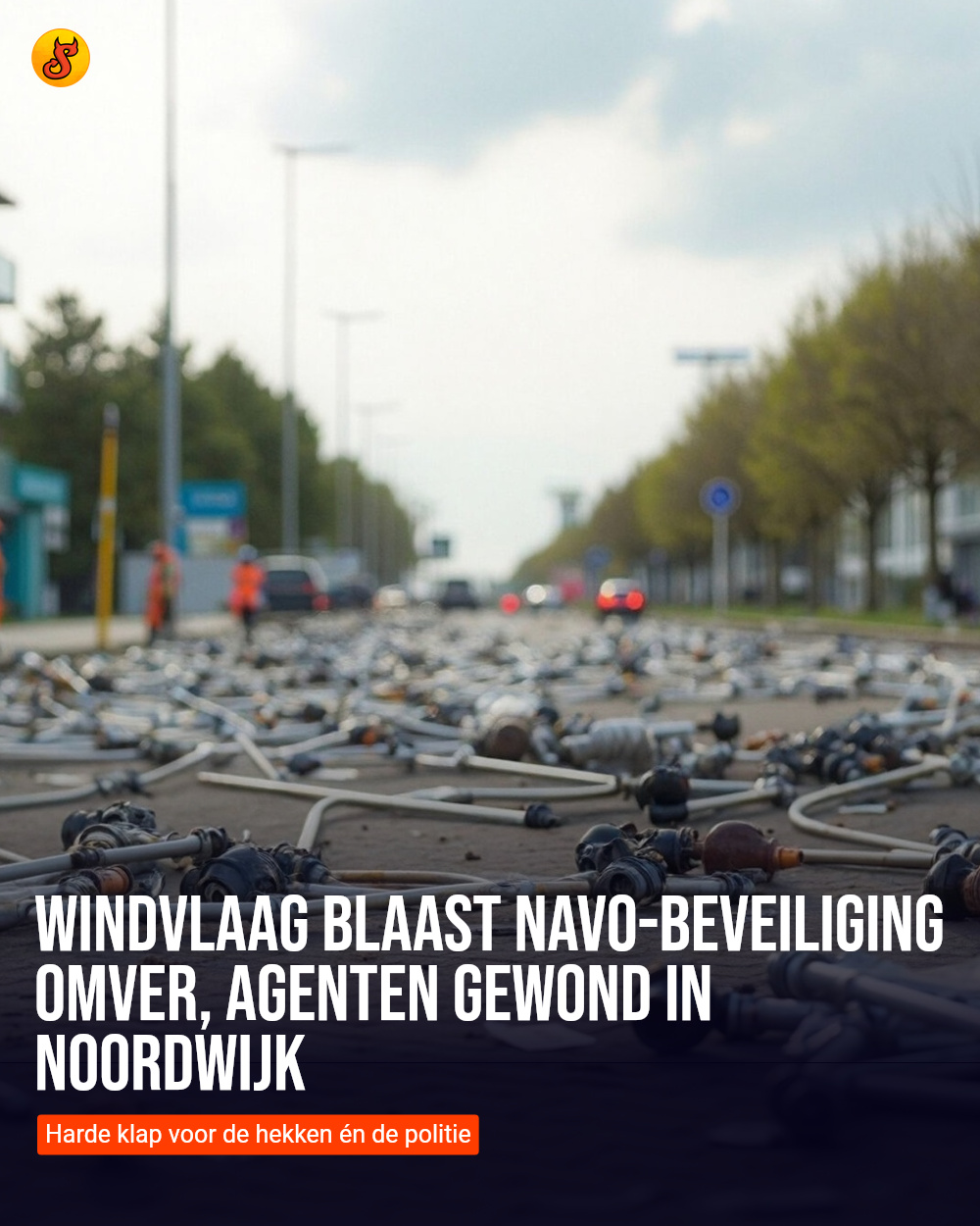 Windvlaag blaast NAVO-beveiliging omver, agenten gewond in Noordwijk