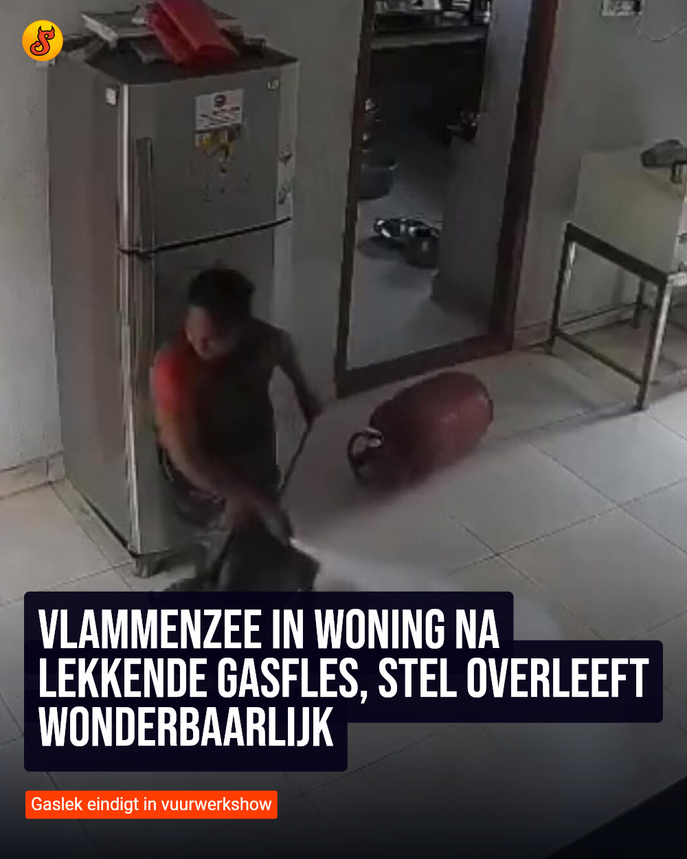 Vlammenzee in woning na lekkende gasfles, stel overleeft wonderbaarlijk