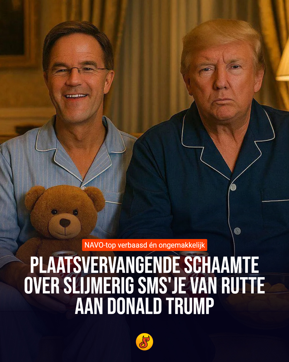 Plaatsvervangende schaamte over slijmerig sms'je van Rutte aan Donald Trump