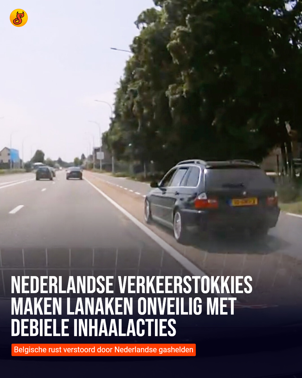 Nederlandse verkeerstokkies maken Lanaken onveilig met debiele inhaalacties