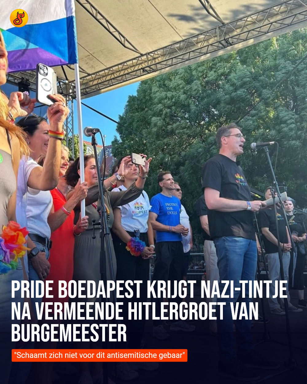 Pride Boedapest krijgt nazi-tintje na vermeende hitlergroet van burgemeester
