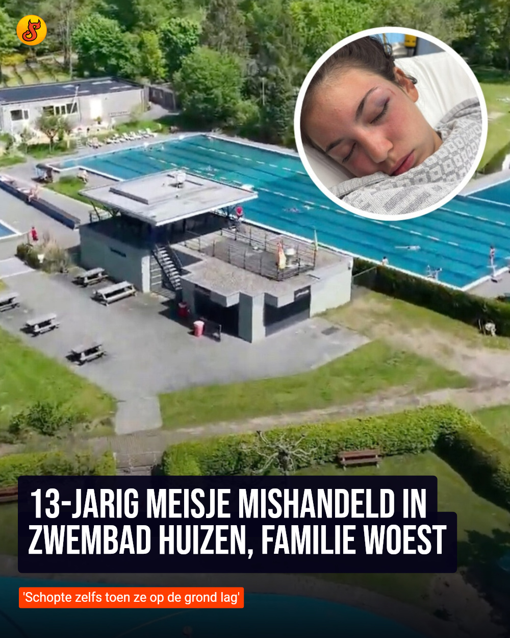 13-jarig meisje mishandeld in zwembad Huizen, familie woest