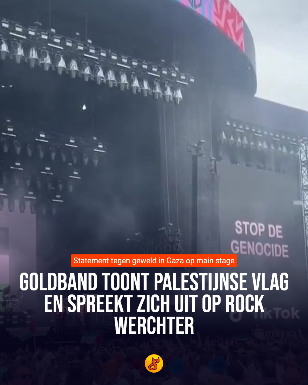 Goldband toont Palestijnse vlag en spreekt zich uit op Rock Werchter
