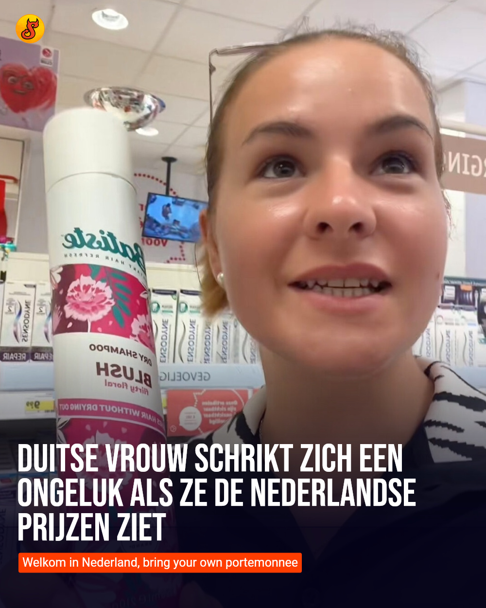 Duitse vrouw schrikt zich een ongeluk als ze de Nederlandse prijzen ziet