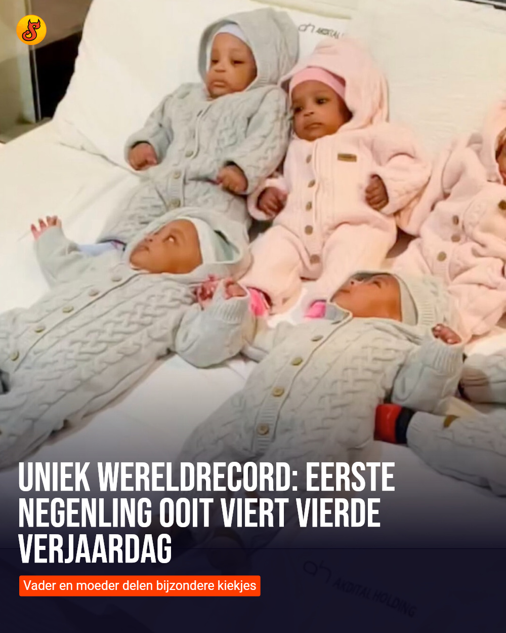 Uniek wereldrecord: Eerste negenling ooit viert vierde verjaardag