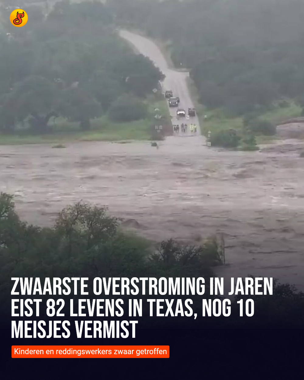 Zwaarste overstroming in jaren eist 82 levens in Texas, nog 10 meisjes vermist