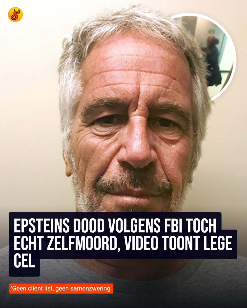 Epsteins dood volgens FBI toch echt zelfmoord, video toont lege cel