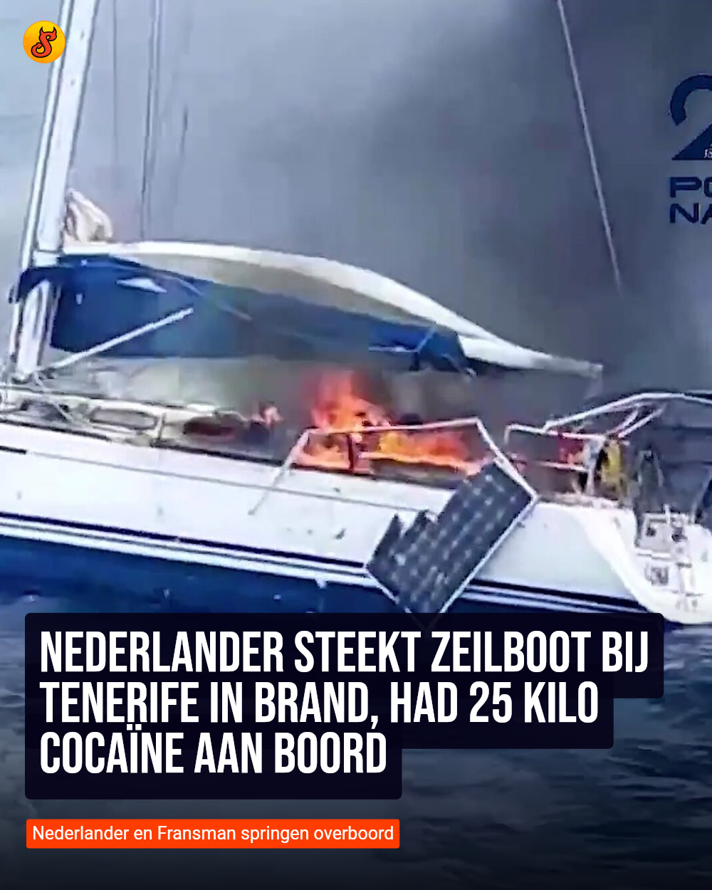 Nederlander steekt zeilboot bij Tenerife in brand, had 25 kilo cocaïne aan boord