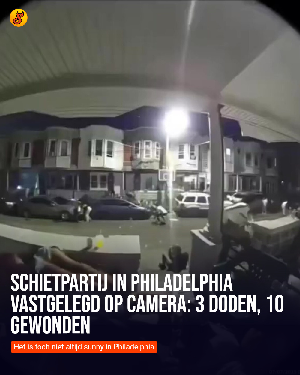 Schietpartij in Philadelphia vastgelegd op camera: 3 doden, 10 gewonden