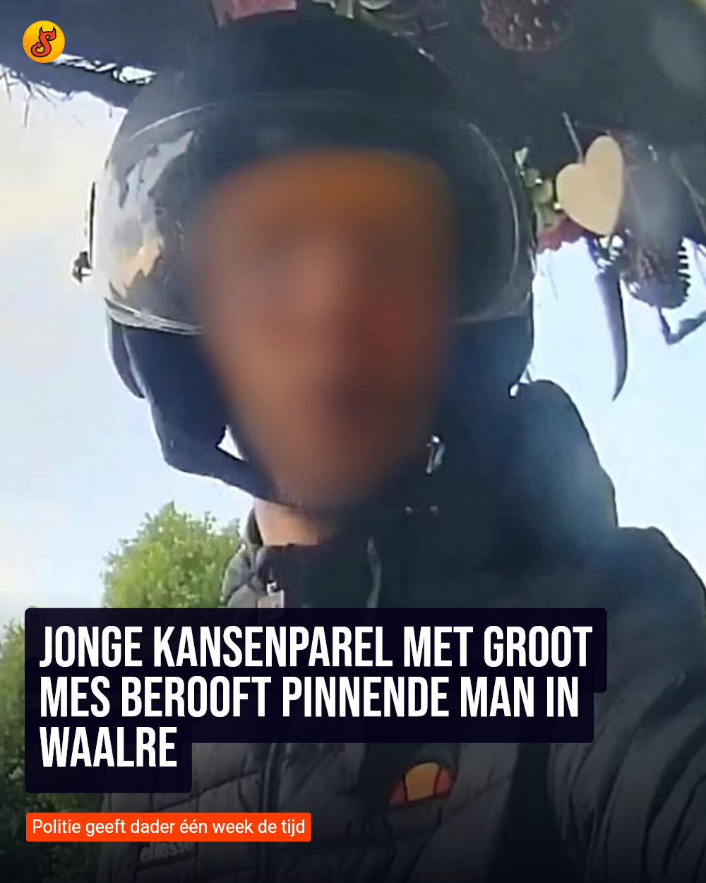 Jonge kansenparel met groot mes berooft pinnende man in Waalre