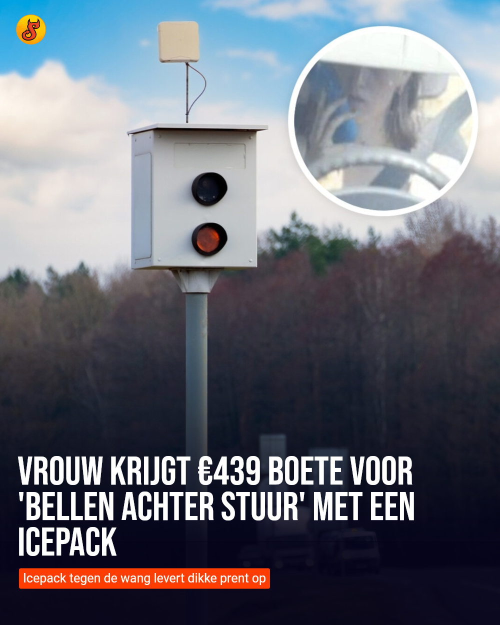 Vrouw krijgt €439 boete voor 'bellen achter stuur' met een icepack