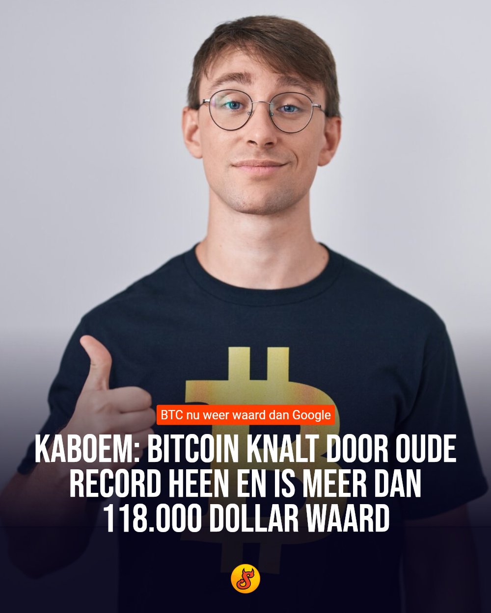 KABOEM: Bitcoin knalt door oude record heen en is meer dan 118.000 dollar waard