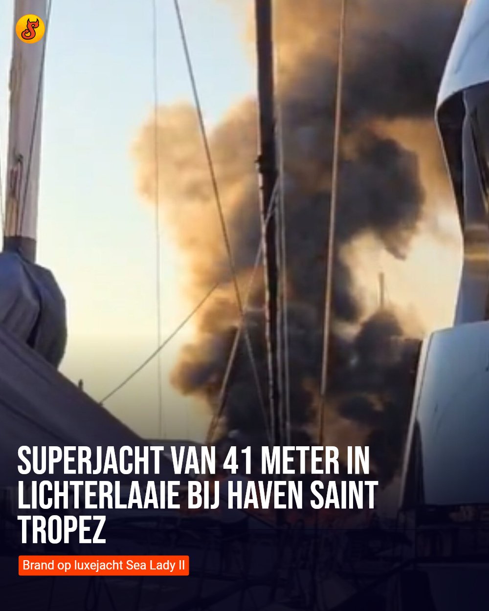 Superjacht van 41 meter in lichterlaaie bij haven Saint Tropez