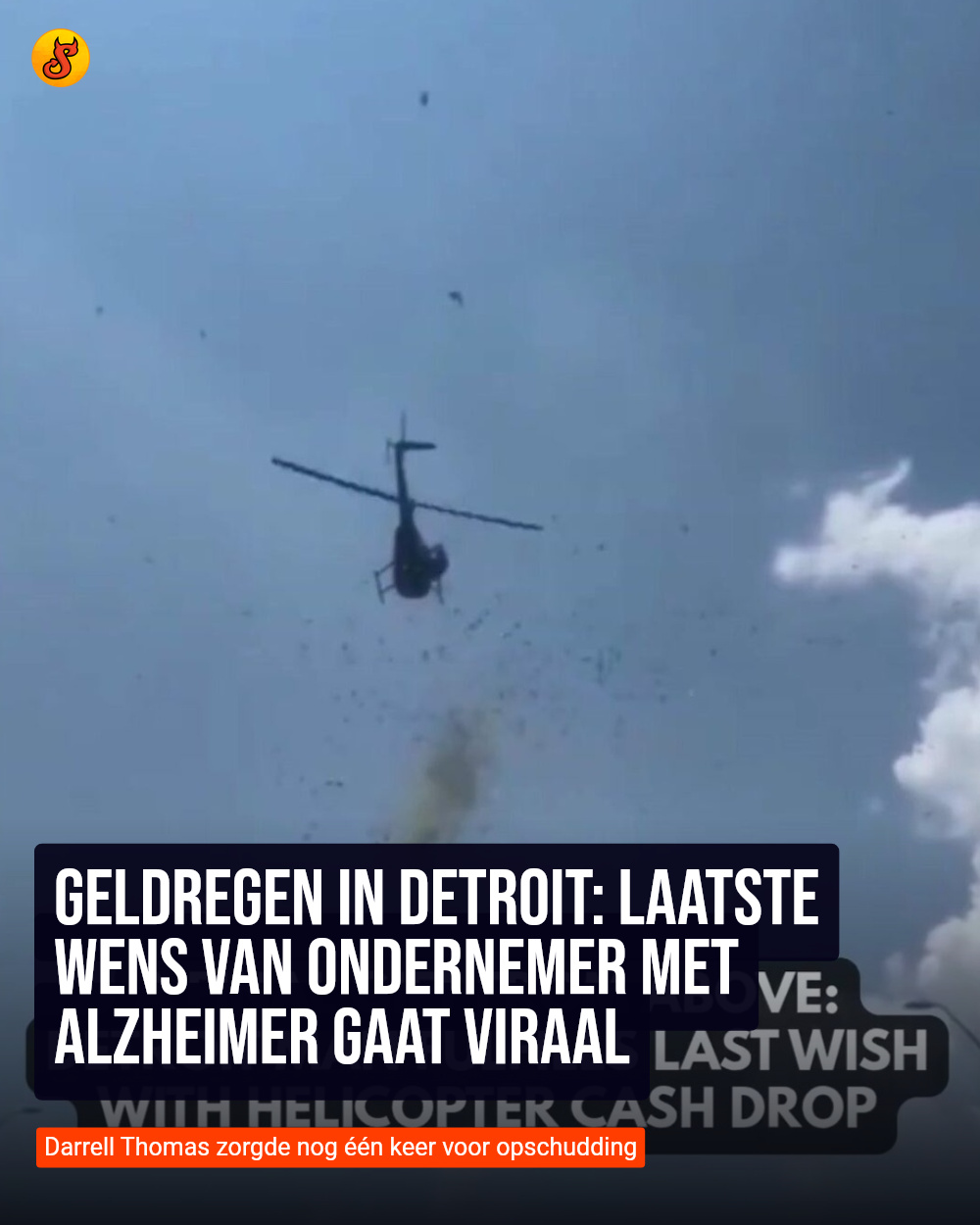 Geldregen in Detroit: Laatste wens van ondernemer met Alzheimer gaat viraal