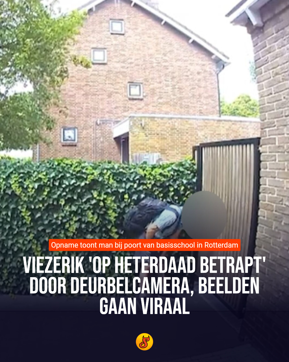 Viezerik 'op heterdaad betrapt' door deurbelcamera, beelden gaan viraal